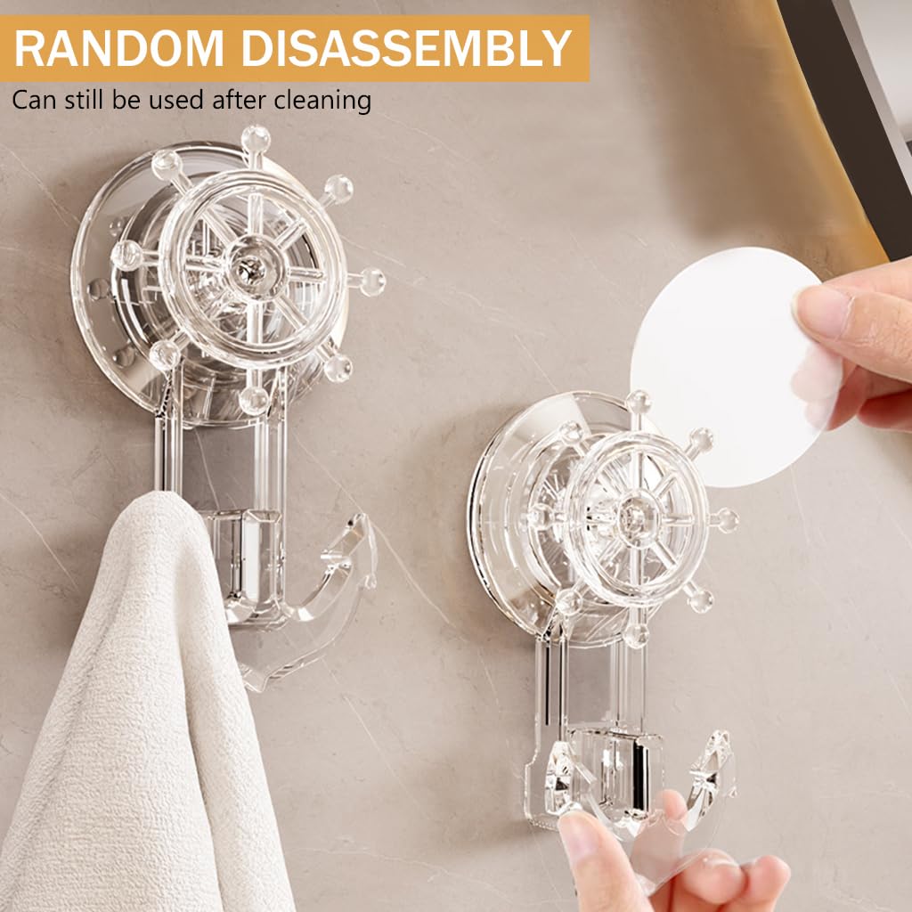 HASTHIP 2pcs Plastic Suction Cup Hooks, Sailing Sucker Hooks Rotatable Hat Coat Holder Towel Hanger Wreath Hangers for Shower Door Kitchen Bathroom Hanger Hooks HASTHIP 2pcs Plastic Suction Cup Hooks, Sailing Sucker Hooks Rotatable Hat Coat Holder Towel Hanger Wreath Hangers for Shower Door Kitchen Bathroom Hanger Hooks